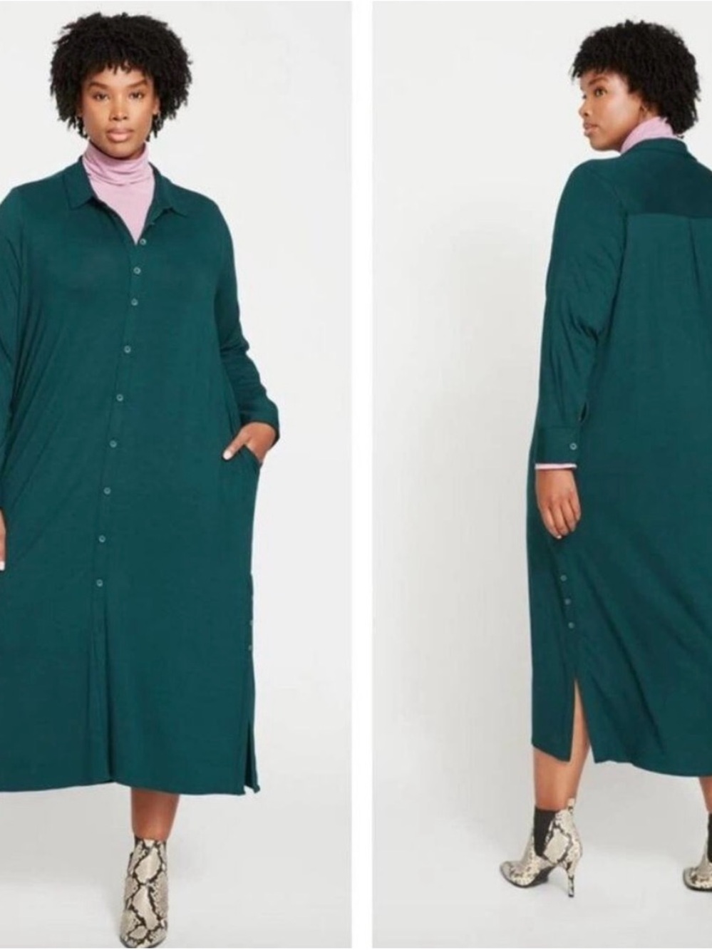 UNIVERSAL STANDARD Sally Liquid Jersey Shirt Dress